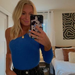 COBALT BLUE ONE SHOULDER CROP TOO 💙🦋